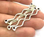 4 Pcs (50x4mm) Antique Silver Plated Metal Connector Findings  G14388