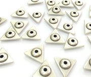 10 Pcs (11 mm) Antique Silver Plated Metal Triangle Beads   G4588