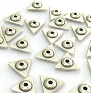 10 Pcs (11 mm) Antique Silver Plated Metal Triangle Beads   G4588