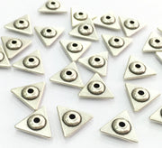 10 Pcs (11 mm) Antique Silver Plated Metal Triangle Beads   G4588