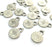 10 Coin Charms Antique Silver Plated Ottoman Signature Charms (10mm)   G4602
