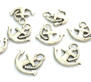 10 Pcs (19x18mm) Antique Silver Plated Anchor Charms   G4603