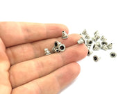 10 Pcs (8x8 mm) Antique Silver Plated Brass Cones , Findings G4617