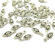 20 Pcs (14x6mm) Antique Silver Plated Metal Charms   G4628