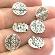 6 Pcs (13 mm) Antique Silver Plated Metal Beads   G4582