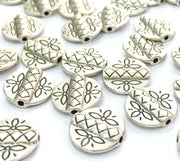 6 Pcs (13 mm) Antique Silver Plated Metal Beads   G4582