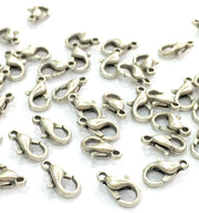 10 Silver Clasp Antique Silver Plated  Lobster Clasps , Findings  (10x6 mm)  G4650