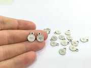 10 Coin Charms Antique Silver Plated Ottoman Signature Charms (10mm)   G4602
