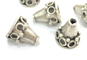 2 Pcs (12x10 mm) Antique Silver Plated Brass Cones , Findings G4616