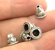 10 Pcs (8x8 mm) Antique Silver Plated Brass Cones , Findings G4617