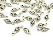 20 Pcs (14x6mm) Antique Silver Plated Metal Charms   G4628