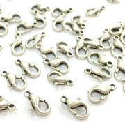 10 Silver Clasp Antique Silver Plated  Lobster Clasps , Findings  (10x6 mm)  G4650