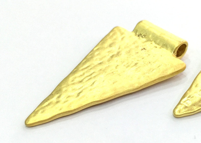 Large Triangle  Pendant (47x27mm) Gold Plated Metal  G4676