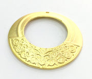 Patterned  Antique  Pendant (45mm) Gold Plated Metal  G4680