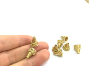 4 Raw Brass Cones  Findings 12x10mm G4690