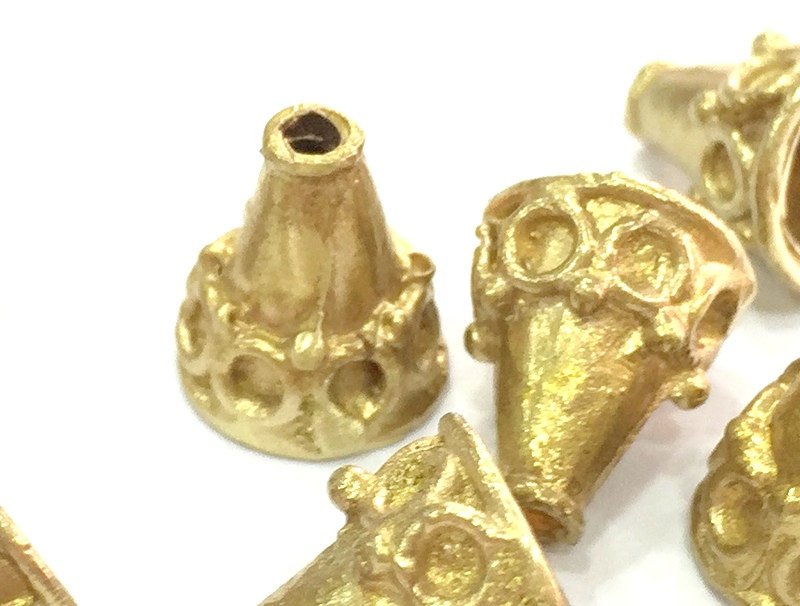 4 Raw Brass Cones  Findings 12x10mm G4690
