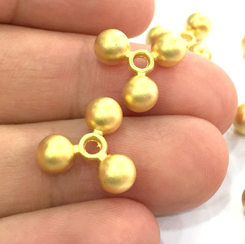 2 Pcs (15 mm)  Gold Plated Metal Rondelle Beads   G4693