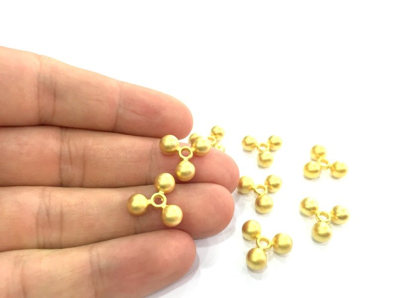 2 Pcs (15 mm)  Gold Plated Metal Rondelle Beads   G4693
