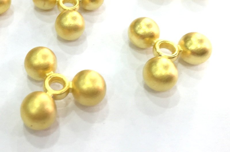 2 Pcs (15 mm)  Gold Plated Metal Rondelle Beads   G4693