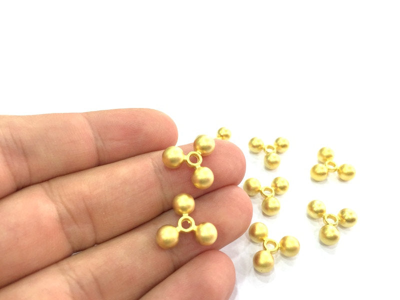 2 Pcs (15 mm)  Gold Plated Metal Rondelle Beads   G4693