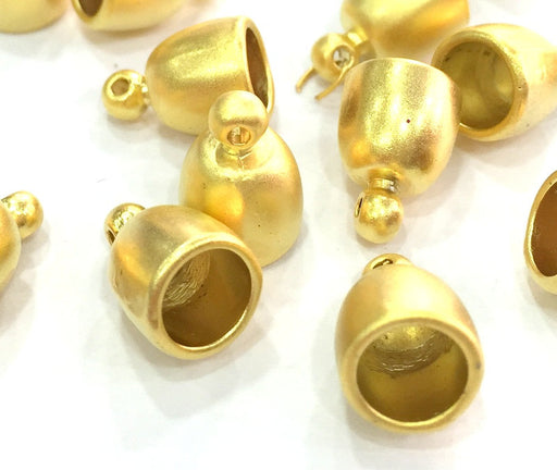 4 Pcs (12x8 mm) Gold Plated Metal Cone  Findings  G4698
