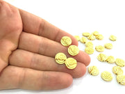 5 Spiral Beads Gold Plated Metal Beads  (12 mm) G4702