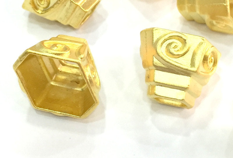 2 Gold Plated Cone Findings 2 Pcs (19x14 mm)  G4705