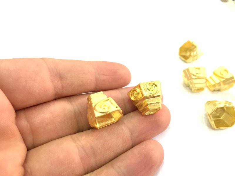 2 Gold Plated Cone Findings 2 Pcs (19x14 mm)  G4705