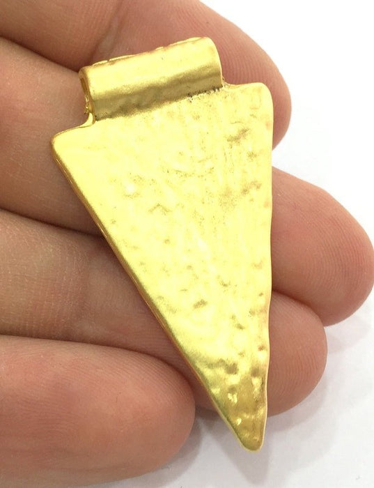 Large Triangle  Pendant (47x27mm) Gold Plated Metal  G4676