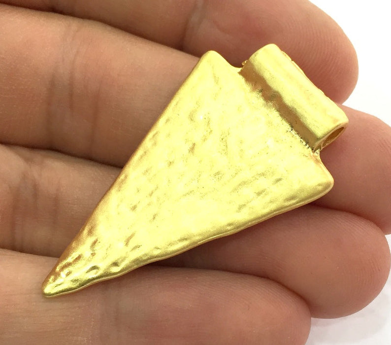 Large Triangle  Pendant (47x27mm) Gold Plated Metal  G4676