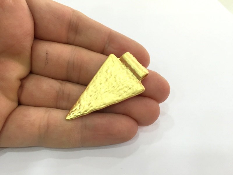 Large Triangle  Pendant (47x27mm) Gold Plated Metal  G4676