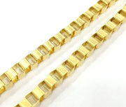 Gold Chain Gold Plated Square Chain 1 Meter - 3.3 Feet  (5 mm)    G4684