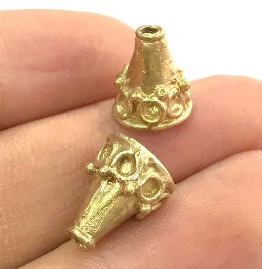 4 Raw Brass Cones  Findings 12x10mm G4690