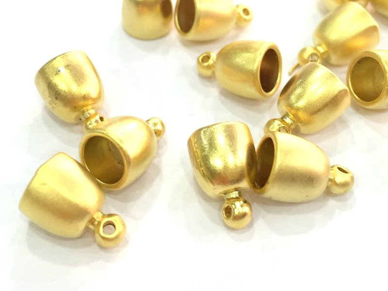 4 Pcs (12x8 mm) Gold Plated Metal Cone  Findings  G4698