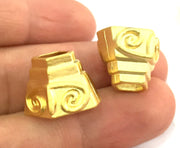 2 Gold Plated Cone Findings 2 Pcs (19x14 mm)  G4705