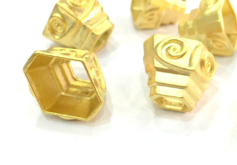 2 Gold Plated Cone Findings 2 Pcs (19x14 mm)  G4705