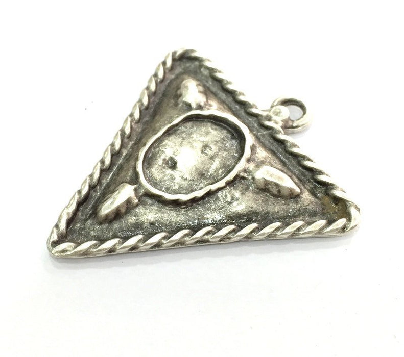 Antique  Triangle  Pendant (52x46mm) Antique Silver Plated Metal  G4712