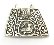 Patterned  Antique  Pendant (42x40mm) Antique Silver Plated Metal  G4715