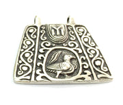 Patterned  Antique  Pendant (42x40mm) Antique Silver Plated Metal  G4715