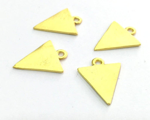 4 Triangle Charms Matt Gold Charms (22x18mm)  G4719