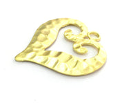 Gold Pendant Large Heart  Pendant (62x58mm) Gold Plated Metal  G4729