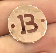 Rose Gold Plated Brass B Charm  (20mm) G4773