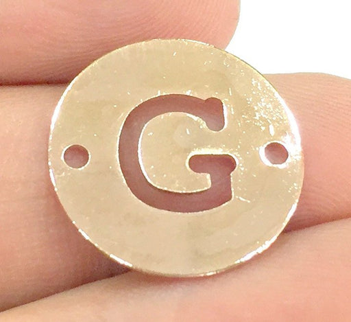 Rose Gold Plated Brass G Charm  (20mm) G4777