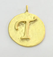 20mm  T Charm , Gold Plated Brass G4820