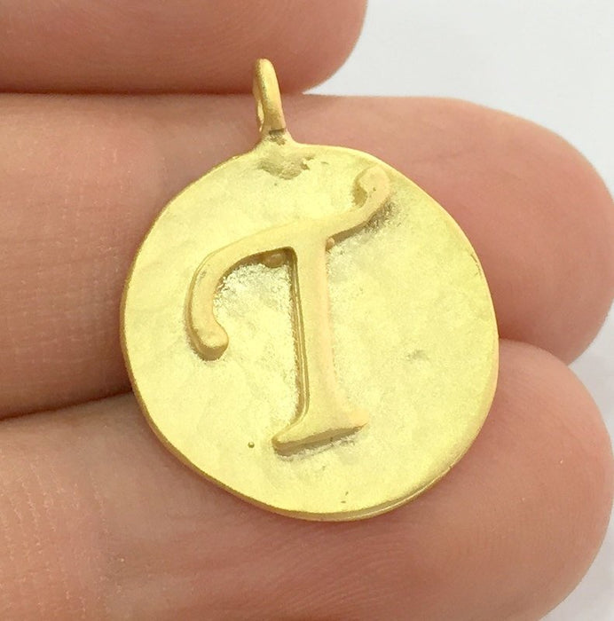 20mm  T Charm , Gold Plated Brass G4820