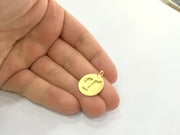 20mm  T Charm , Gold Plated Brass G4820