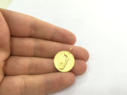 20mm  J Charm , Gold Plated Brass G4825