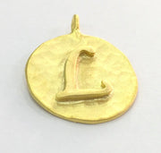 20mm L Charm , Gold Plated Brass G4832