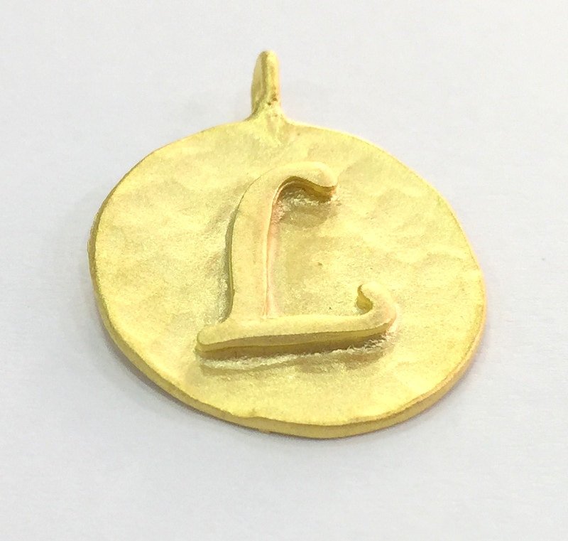 20mm L Charm , Gold Plated Brass G4832