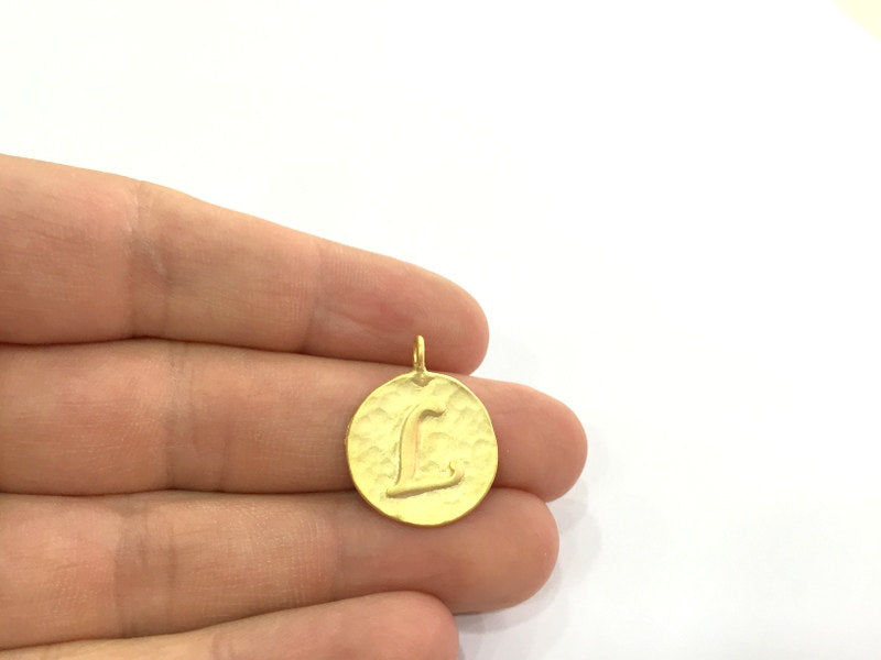 20mm L Charm , Gold Plated Brass G4832